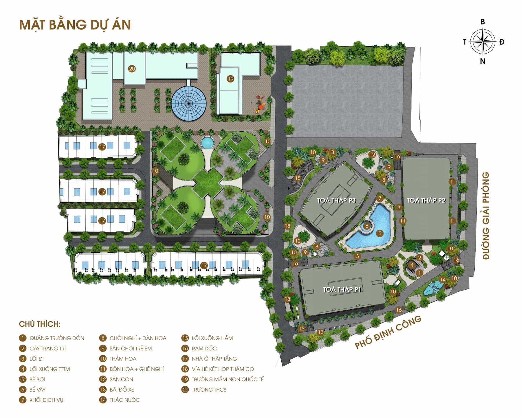 Mặt bằng Tổng thể The Queen Giải Phóng