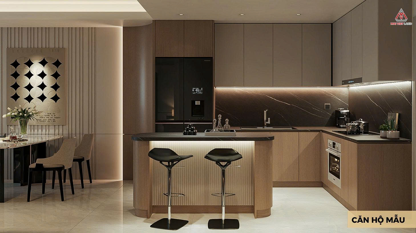 Khu bếp căn hộ The Queen Giải Phóng