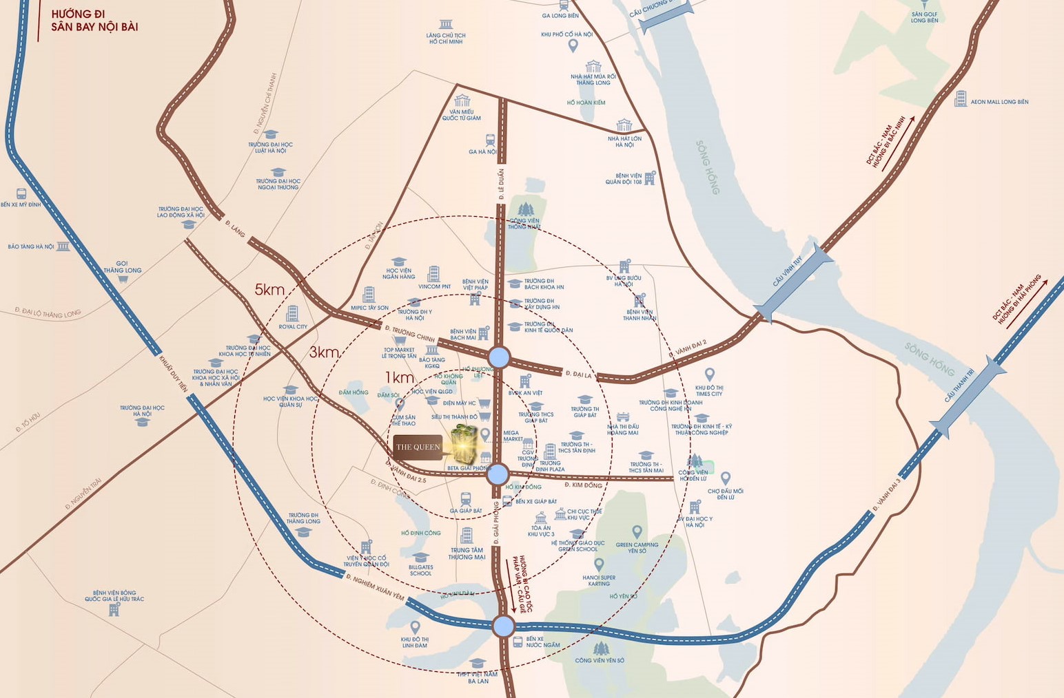 Vị trí The Queen Giải Phóng