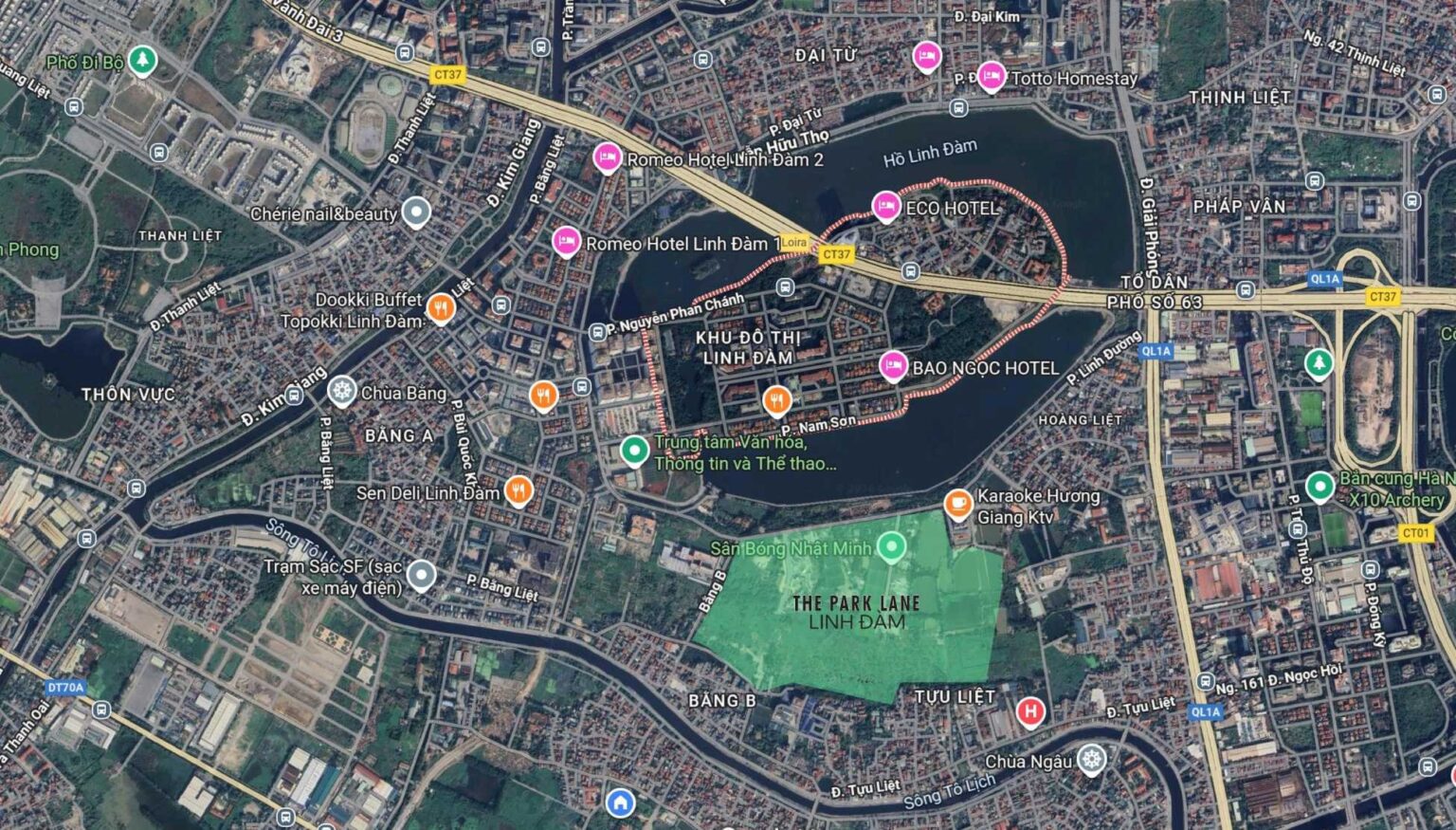 Vị trí Park Lane Linh Đàm