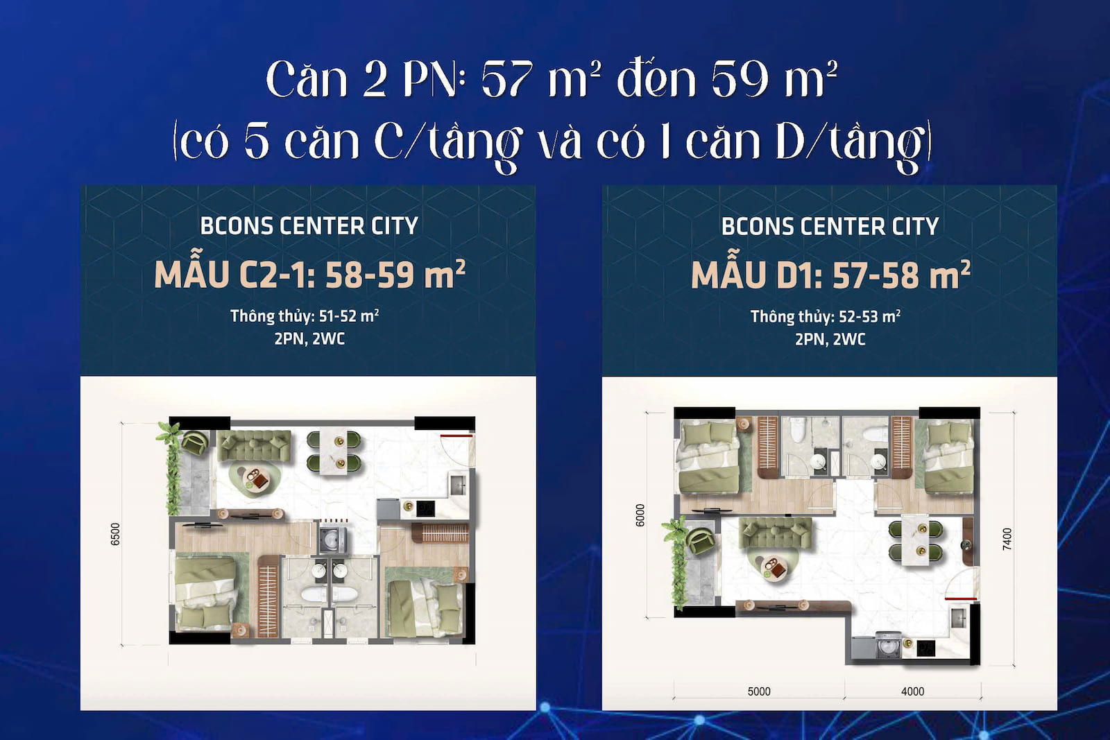 Mặt bằng thiết kế Bcons Center City